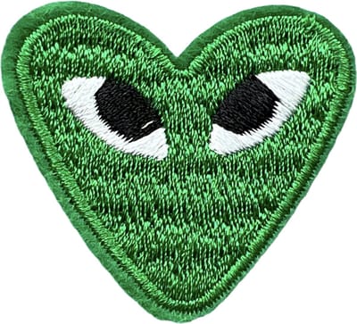 Patchy® – Hart Hartje Met Oogjes Strijk Embleem Patch Groen 4.2 cm / 3.8 cm / Groen - Patches (WOP)