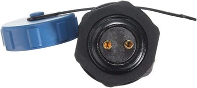Ronde Stekker Connector - Industriële Connector - Robuuste Verbindingen - IP68 Waterdicht - 2 Pin - Blauw Zwart