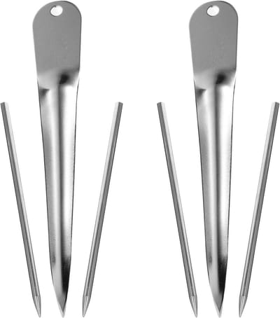 Riet Weefset - Vlechtgereedschap - Ambachtelijk Vlechten - Roestvrij Staal - 2 Sets - Zilver