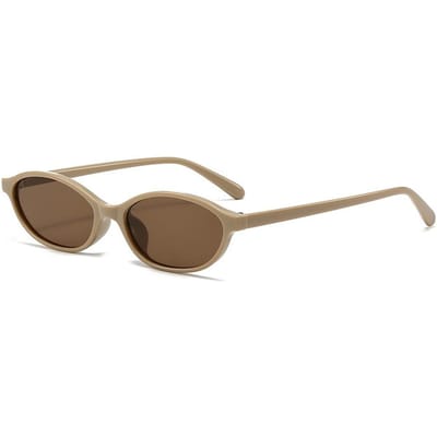 Retro Kattenoog Ovalen Zonnebril Lichtgewicht Trendy Jaren 90 Zonnebrillen UV-bescherming voor Dames Heren