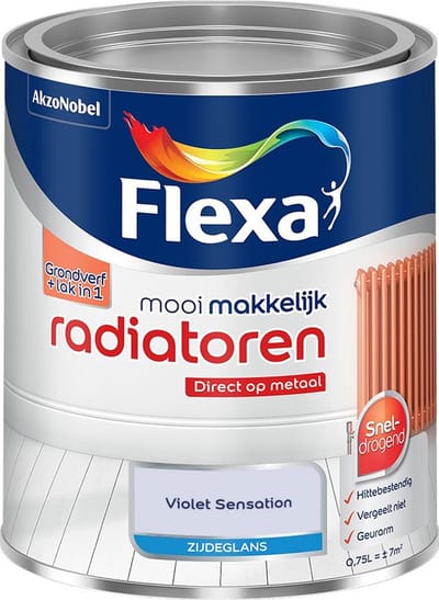 Flexa - Mooi Makkelijk Radiatoren Zijdeglans - Violet Sensation - Mengverf - 750 Ml