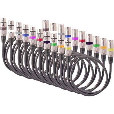 10 stuks 1,5M/5ft XLR-kabel DMX Stage Light-kabel 3-pins XLR Male naar Female Plug Zwarte PVC Jack Microfoon veelkleurig