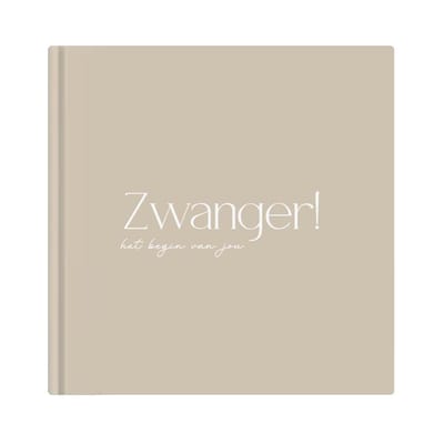 Writemoments Zwangerschapsdagboek - Zwanger! - Negen maanden boek - Beige