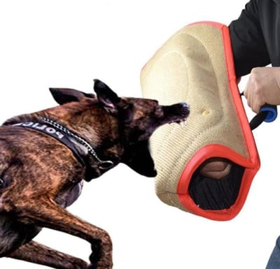 Hond Trainingsmouw - Bijtbescherming Hond - Hondentraining Buiten - Verdikt Jute Materiaal - 60 x 30 cm - Jute Rood