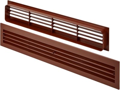 Ventilatieroosters - Luchtgaten Deuren - Luchtcirculatie Verbeteren - Zichtdichte Inbouw - 457 x 92 mm - Mahonie