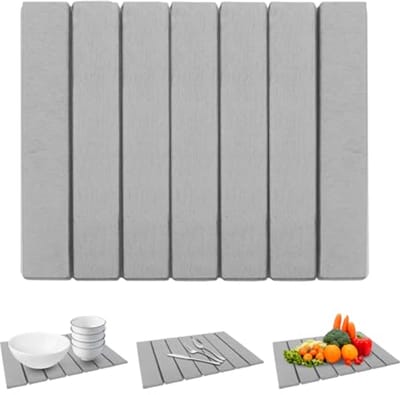 Sneldrogende Mat - Afwas Droogmat - Keuken Organisatie - Super Absorberend - 30x40cm - Grijs