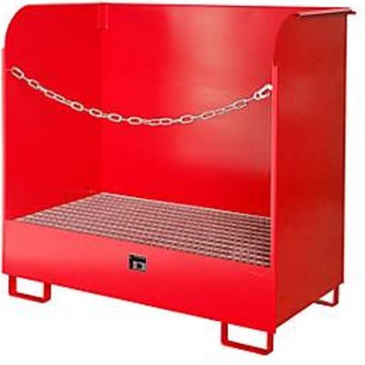 Gevaarlijke stoffen depot type GD-A BAUER, staal, L 1420 x B 750 x H 1370 mm, carterinhoud 220 liter, vuurrood RAL 3000
