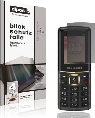 dipos – Matte Privacy Screenprotector geschikt voor Cellecor X4+ | Anti-Spy Beschermfolie