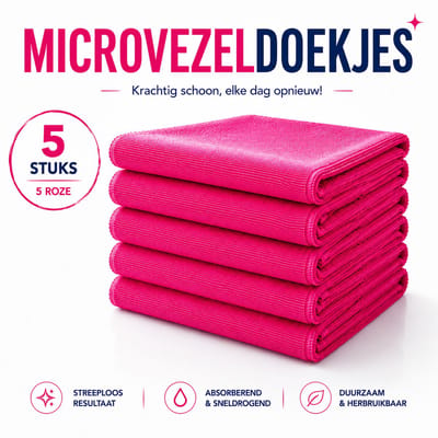 MONTKIARA Microvezeldoekjes – 5 Stuks – Herbruikbare Schoonmaakdoekjes van Microvezel – Pluisvrij, Absorberend en Streeploos Reinigen
