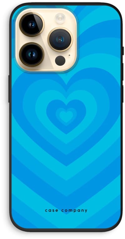 Case Company® - Hoesje geschikt voor iPhone 14 Pro hoesje - Hart Blauw - Biologisch Afbreekbaar Telefoonhoesje - Bescherming alle Kanten en Schermrand