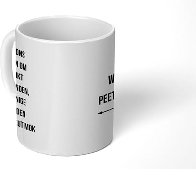 Mok - 275 ML - Koffiebeker geschenk - Mokken - Koffiemok - Koffietassen - Koffietas - Theemok - Theemokken groot - Thee tas - Cadeau Meter en Peter - Quote - Spreuken - Hartje - Wil jij mijn meter zijn - Peettante vragen - Metekind - Petekind