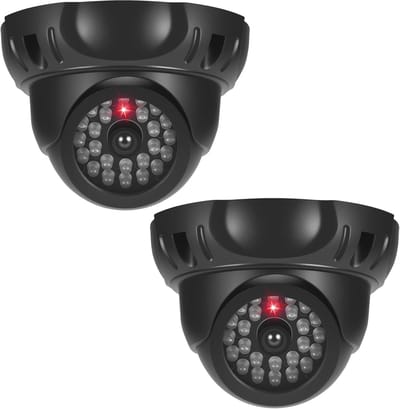 Nep Beveiligingscamera - Afschrikking Camera - Beveiliging Huis - Met Knipperende LED - 2 Stuks - Zwart