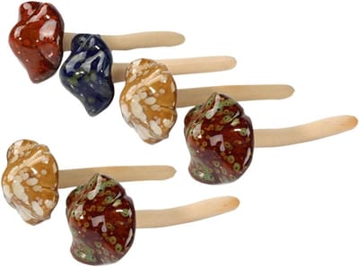 Aardewerken Paddenstoelen - Tuindecoratie Set - Sprookjestuin Creëren - Set Van 6 Stuks - Miniatuur Formaat - Diverse Kleuren