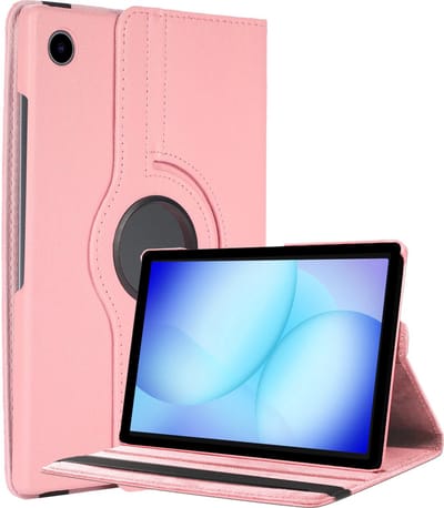 Hoesje - Geschikt voor Samsung Galaxy Tab A11 Plus / A9 Plus - 360 Graden Hoes - Draaibare Hard Cover Case - Tablethoes Draaibaar - Lichtroze