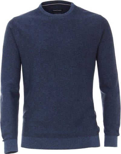 Casa Moda Trui Met Cashmere Ronde Hals Blauw 403480600-114 - XXL