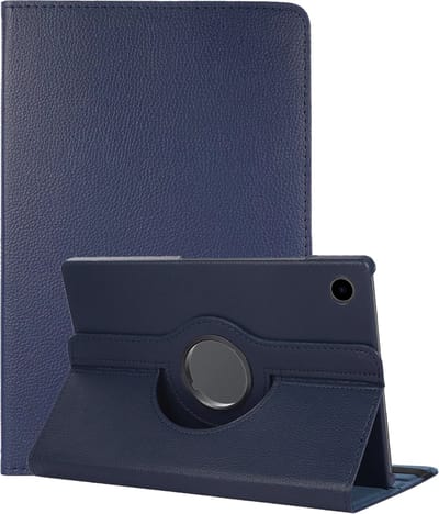 Hoes - Geschikt voor Samsung Galaxy Tab A11 Plus - 360 Graden Draaibare Hard Cover Case - Tablet Hoesje Draaibaar - Donkerblauw