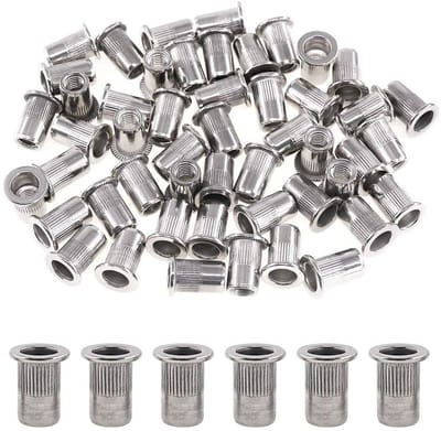 Set van 50 Stuks M6 RVS Platte Kop Draadmoeren voor Duurzame Bevestiging en Montage