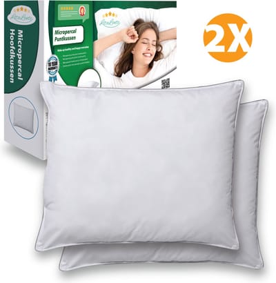 Hoofdkussen - Hotelkwaliteit Hoofdkussens (Set van 2) - Hoofdkussen Nekklachten - Hoofdkussens Slaapkamer - Geschikt voor rug-, zij- en buikslapers - Orthopedisch - Ergonomisch | 60x70 cm