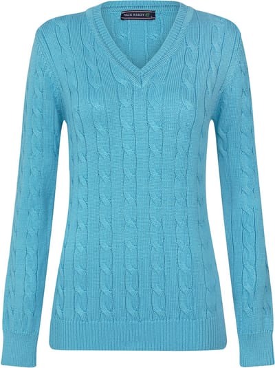 Felix Hardy Gebreide Trui V-Hals V Dames Babyblue - L
