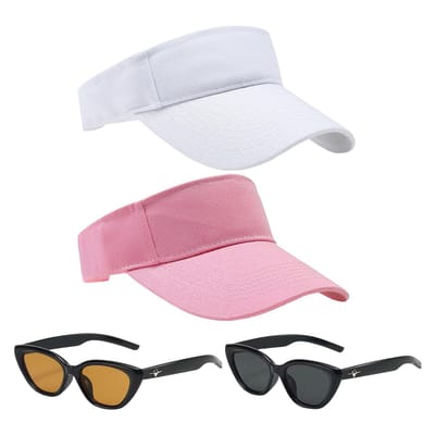 Dailygoods- Zonnehoeden Dames - Sporthoeden - Verstelbare Hoeden - Zonnebrillen - 2 Stuks - Ademend Materiaal - Sportpet