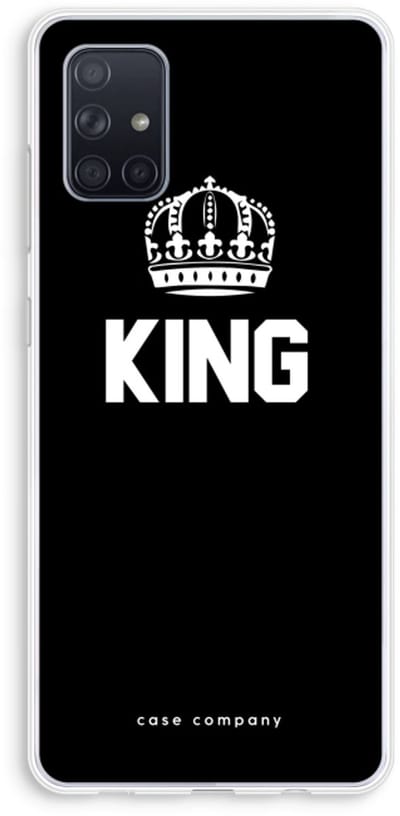 Case Company® - Hoesje geschikt voor Samsung Galaxy A71 hoesje - King zwart - Soft Cover Telefoonhoesje - Bescherming aan alle Kanten en Schermrand