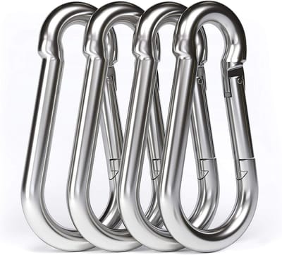 Roestvrijstalen Carabiner Haken voor M4, M5, M6, M8, M10 en M12 - Duurzaam en Sterk voor Diverse Toepassingen