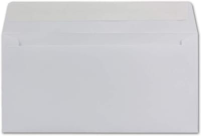 200x Witte DIN Lange Enveloppen 110x220mm Zonder Venster - 100g/m² - Zelfklevend