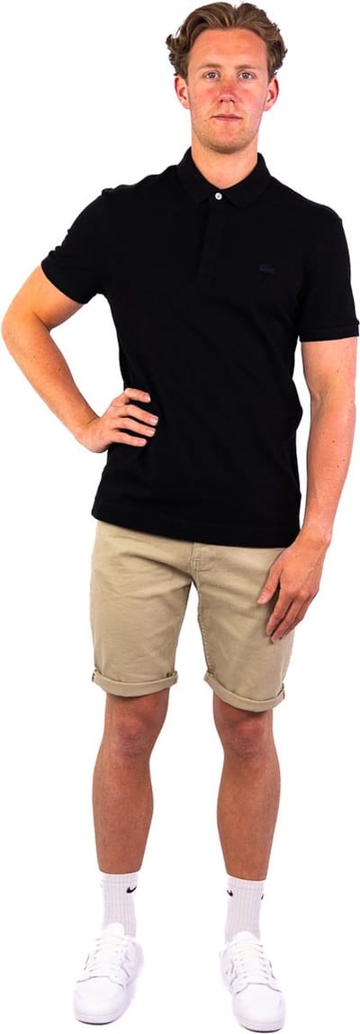 Lacoste heren paris edition polo shirt katoenpique zwart