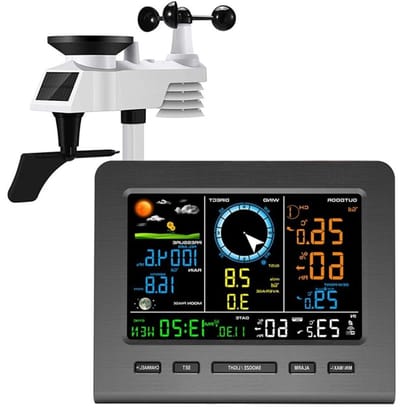 Draadloos weerstation - Weersvoorspeller - Weer Monitoren - 8-in-1 met kleurendisplay - 4 kg - Zwart