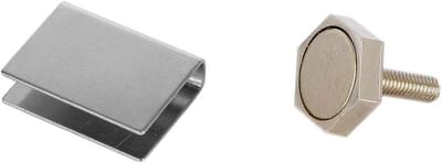 Deurmagneet - Glasdeur sluiting - Deuren sluiten - Met U-kleefplaat - 22 mm - Zilverkleurig