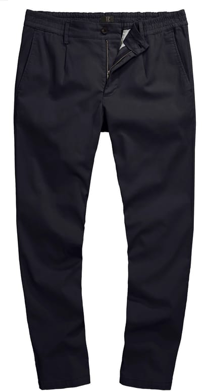 JP 1880 - Heren - Chino FLEXNAMIC® elastische band plooien moderne straight-Fit - Klassiek zwart - Maat 70
