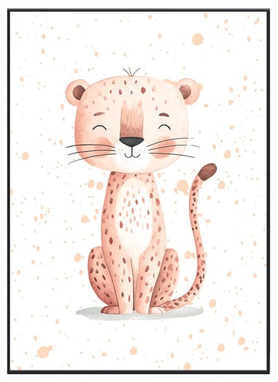 No Filter - Poster voor Baby- en Kinderkamer - Roze Cheetah Poster - A3 (30x40 cm) - 250 grams papier - Meisjes kamer decoratie