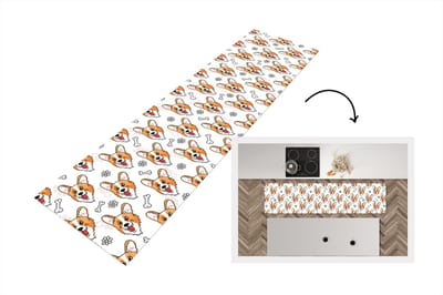 Keukenloper - Loper keuken - Patronen - Hond - Corgi - 200x50 cm - Keukenloper vinyl