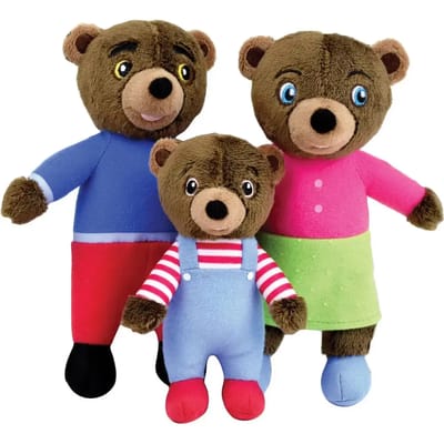 Knuffel kleine bruine beer familiebox Fun House (x3)
