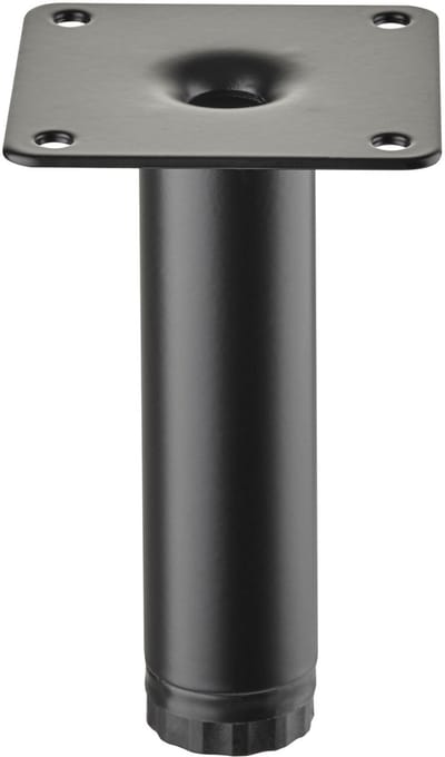 SOTECH meubelpoot LIMA Hoogte 100 mm, Ø 25 mm In hoogte verstelbaar 10 mm zwart mat Poot onderstel Kastpoot