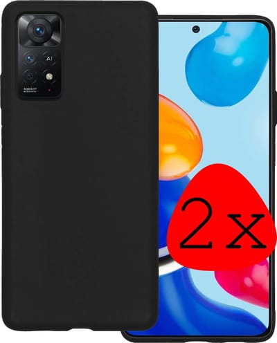 Hoesje 2 Stuks - Geschikt voor Xiaomi Redmi Note 11s - Sterk & Shockproof - Case Siliconen - Back Cover - Telefoon Hoes - Zwart