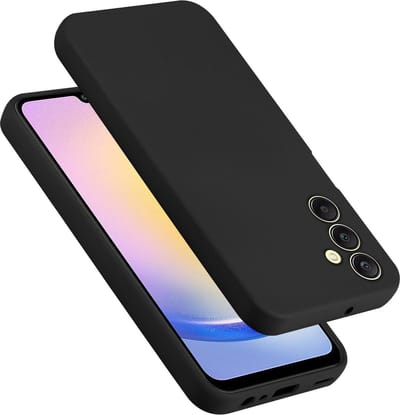 Cadorabo Hoesje geschikt voor Samsung Galaxy A25 in LIQUID ZWART - Beschermhoes gemaakt van flexibel TPU silicone Case Cover