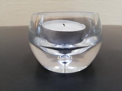 Bonny Krosno Mond geblazen Theelicht houder CADEAU tip - Waxine lichthouder Glas Ø10cm Set a 2 stuks