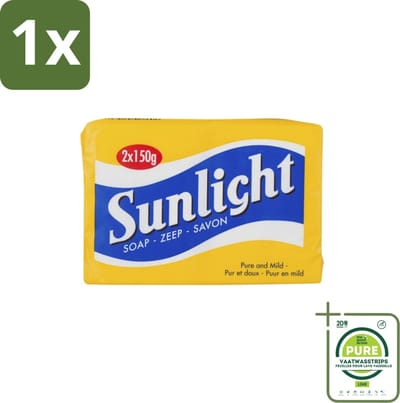 1 x Sunlight – Huishoudzeep – Klassiek – 150 g - Zeep - Reinigen - Was - Schoonmaken - Huid