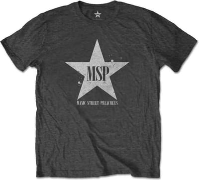 Manic Street Preachers - Classic Distressed Star Heren T-shirt - S - Grijs