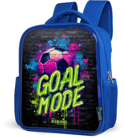 NoBoringSuitcases.com® - Rugzak blauw - Schooltas jongens - Neon - Graffiti - Voetbal - Kleurrijk - Kinder rugtas jongen - Boekentas kind - Kinderrugzak voor school - Schoolrugzak
