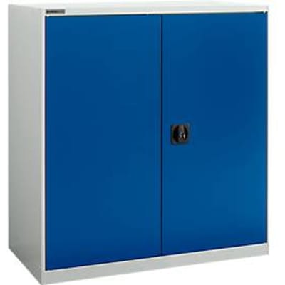 Draaideurkast Schäfer Shop Select MS-i 12409, plaatstaal, B 950 x D 400 x H 1215 mm, 3 OH, lichtgrijs/gentiaanblauw, tot 150 kg