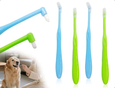 Honden- en Katten Tandenborstels Set van 4, Zachte Nylon Tandenborstels voor Kleine Huisdieren, Ideaal voor Tandverzorging en Gezondheid
