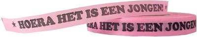 Geboorte lint Roze Rol 43m - Hoera een jongen