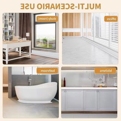 10 m Soft Skirting Board - 50 x 20 mm Zelfklevende Vloerstrip, PVC Eindstrip voor Keuken en Badkamer, Scheidingsstrip en Afdichtband voor Plinten (Wit)