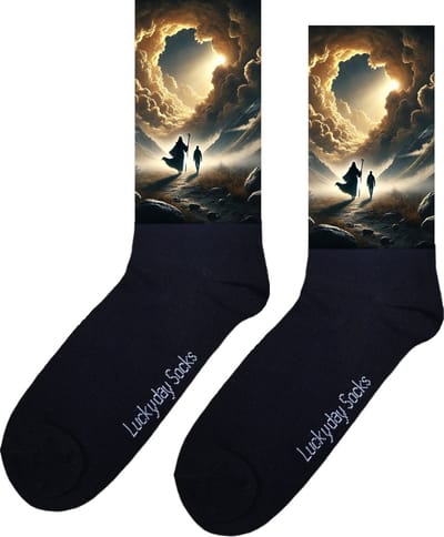 Mens - Opkikkertje - Hemel - God - Laatste weg - Liefde - Grappige sokken - Valentijn cadeau - Verjaardag - Geluk - Grappige sokken - Leuke sokken - Vrolijke sokken - Kleur - Kerst sokken - Vaderdag - Moederdag - Socks maken Happy - 37-44