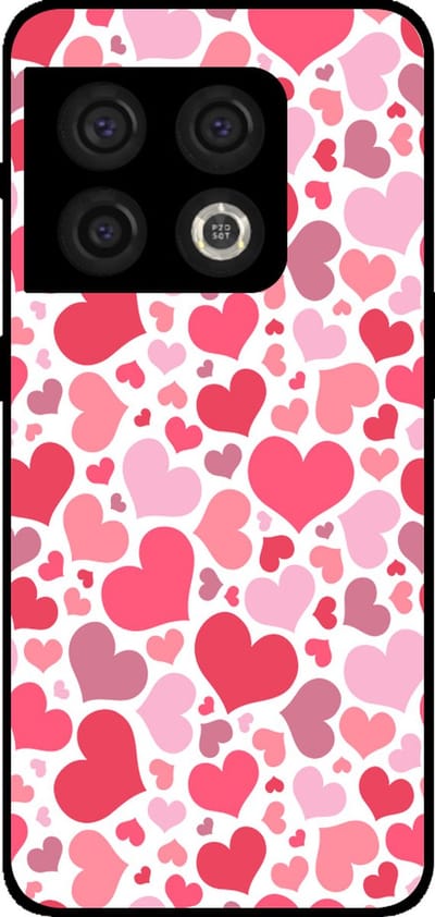 Smartphonica Telefoonhoesje Geschikt voor OnePlus 10 Pro met Hartjes Print - Hearts Design TPU Backcover Case - Kinder Hoesje met Hartjes Design geschikt voor OnePlus 10 Pro
