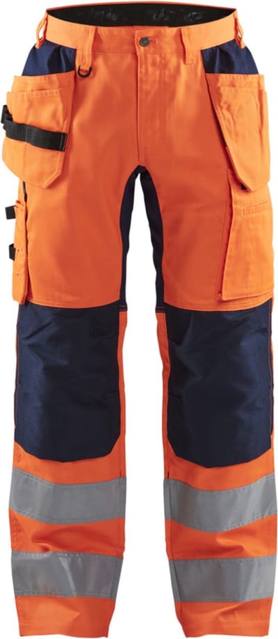 Blaklader Werkbroek met stretch High Vis 1552-1811 - High Vis Oranje/Marineblauw - C144