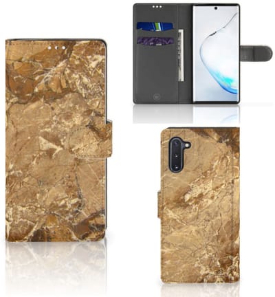 Samsung Galaxy Note 10 Bookcase Marmer Creme