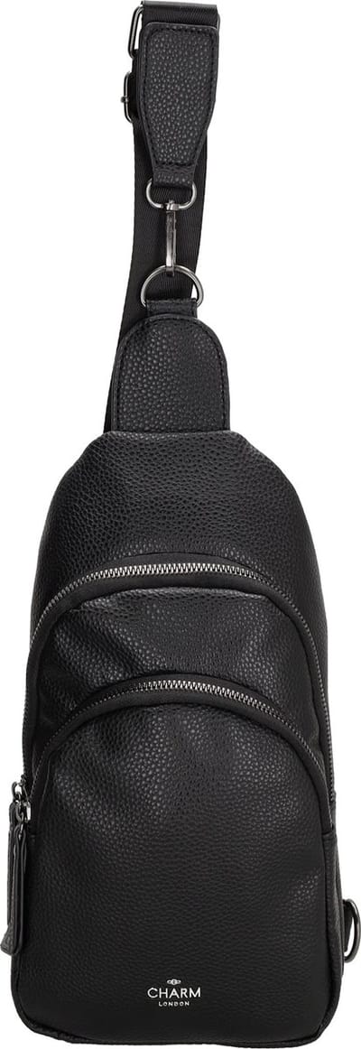 Charm London New York Schoudertas Dames - Crossbodytas met verstelbare schouderband - Tas van Imitatieleder - Zwart